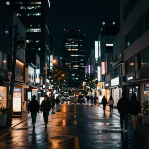 강남 밤문화의 밤거리 풍경이다